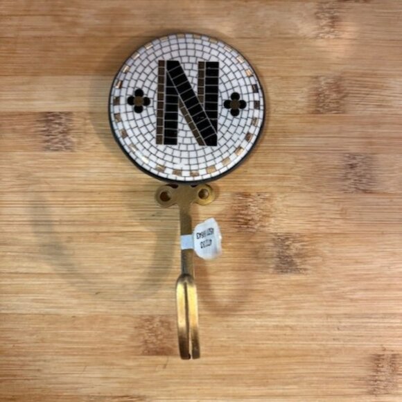 NWT - Anthropologie Bistro Tile Monogram Hook – Letter N - Picture 2 of 16